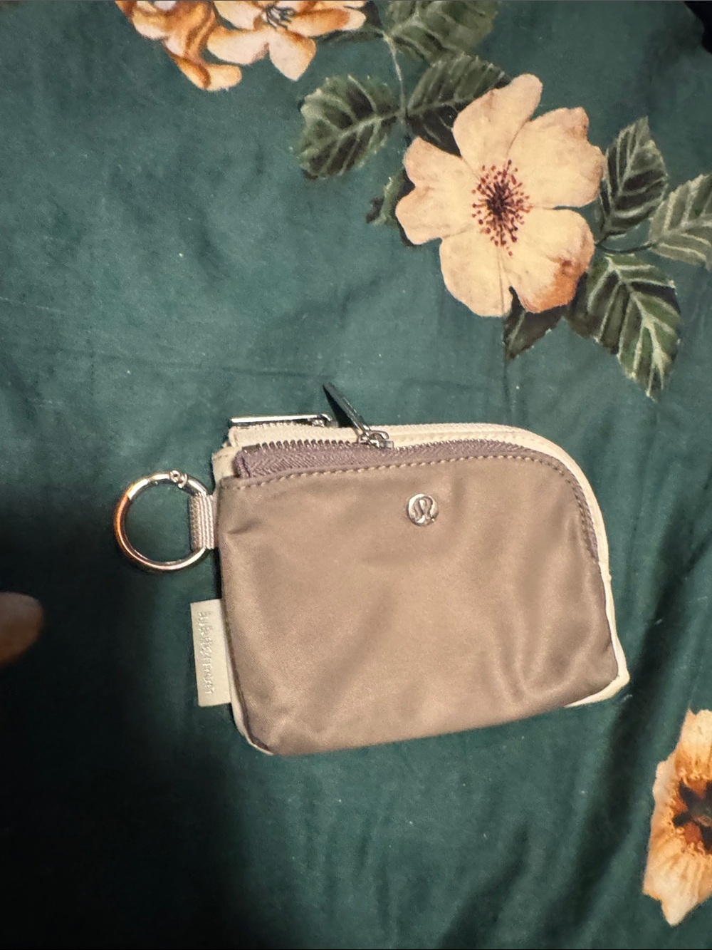lululemon athletica Taupe Zip Key Card Case